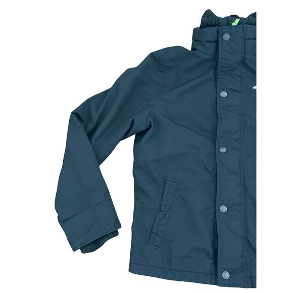 Hollister Unisex Navy Neon Green Winter Fall Jacket Coat Size S M Y2K Outdoor - Picture 3 of 8